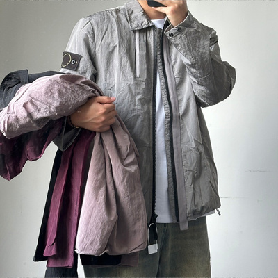 BPStone自主18FW Nylon石头金属尼龙反光双层夹克防水衬衫外套