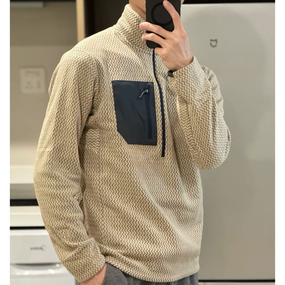 B塔平替M's R1 Air Zip Neck户外保暖立领半拉链抓绒内胆套头衫