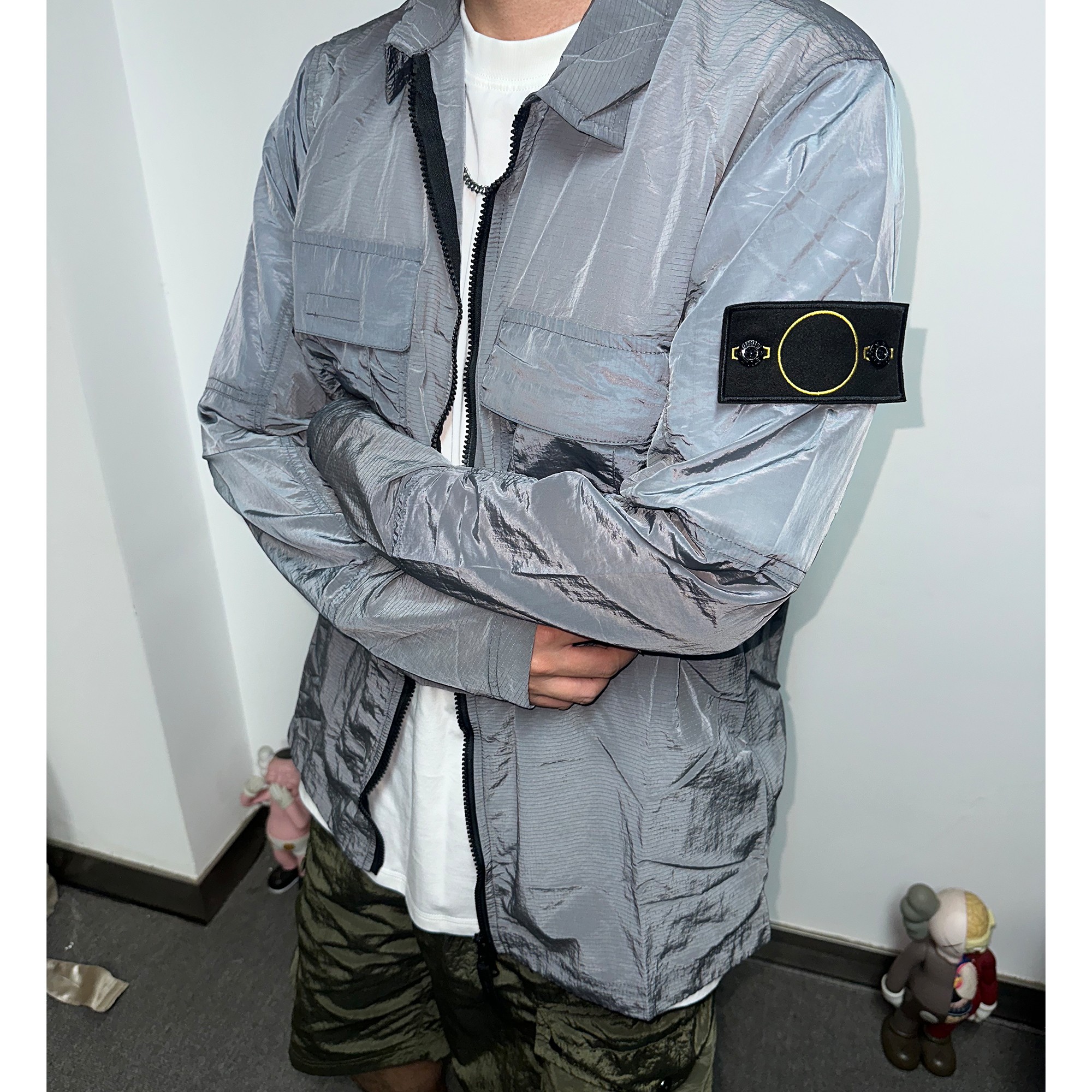 石头联名迷彩宽松夹克外套冲锋衣