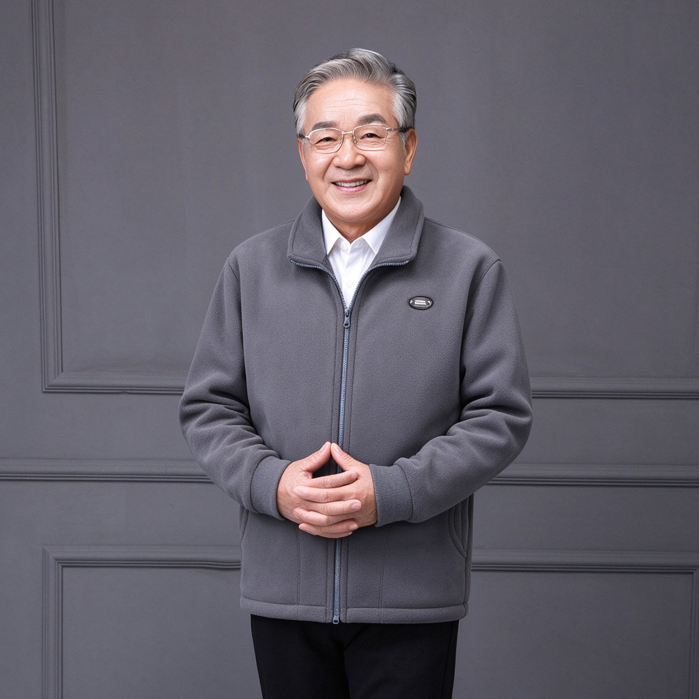 秋季中老年男士保暖摇粒绒夹克