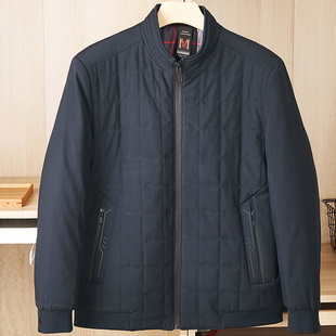 中老年人男士 加厚茄克衫 夹克立领轻薄棉衣服 外套中年男装 爸爸冬装