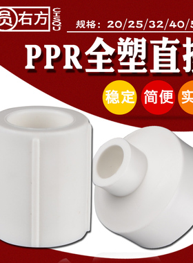 家用20PPR等径直接冷水热水热熔接头63转50/40/32/25异径变径管古