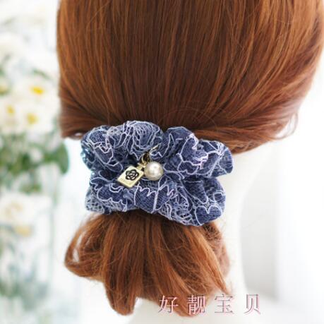 【48包郵】茜子風/蕾絲she新年美麗優雅棗紅發圈/發繩s/發飾
