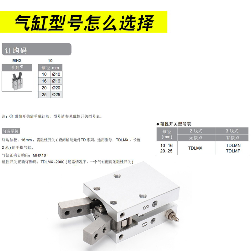 HITOP恒拓高支点开闭气动手指气缸MHX10/MHX16/MHX20/MHX25-TDLMX