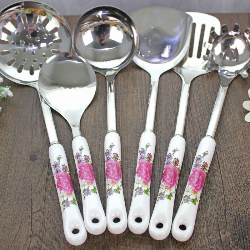 Stainless steel Kitchenware Set of parts Ceramic handle Spatula a soup spoon Cooking Spoon Leaky spoon full set kitchen appliance cookingin the Kitchen/Cooking utensils , Cooking utensils , Cooking spoon shovel , Full scoop shovel  category - from Buy2taobao.com to provide professional Taobao agent buy service