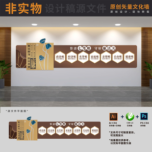 算好人生七笔账清廉政展板文化长廊背景形象墙AI+CDR+PSD设计模版