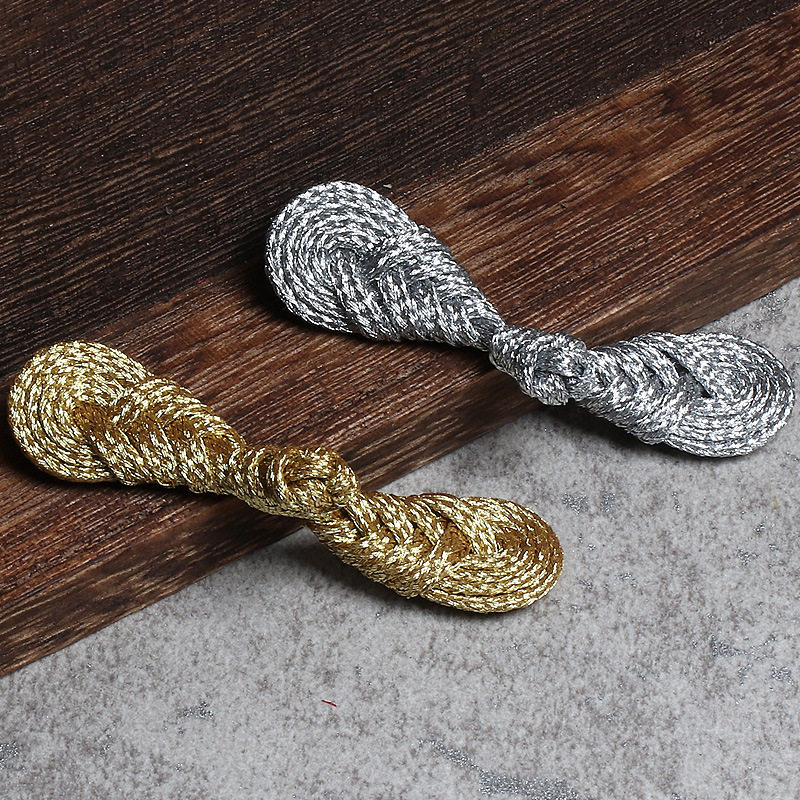 金银丝琵琶盘扣中国风复古女装裙子汉服旗袍琵琶扣手工编织金扣子