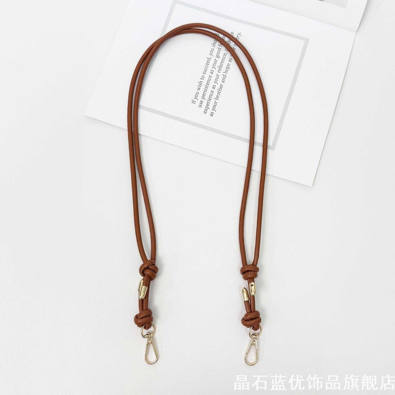 简约PU皮可伸缩细肩带手工钩织小包替换单肩斜挎包包带子配件