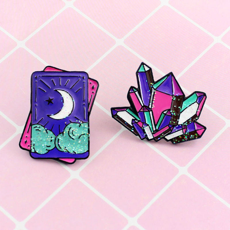 Occident fashion Retro Moon Tarot colour Crystal Ore Brooch men and women Bag clothing badge Accessoriesin the Accessories/Fashion Jewelry, Brooch  category - from Buy2taobao.com to provide professional Taobao agent buy service