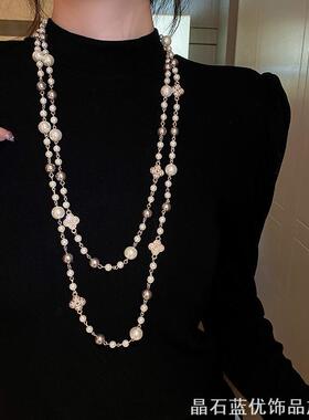 仿珍珠项链叠戴女款2025新款爆款