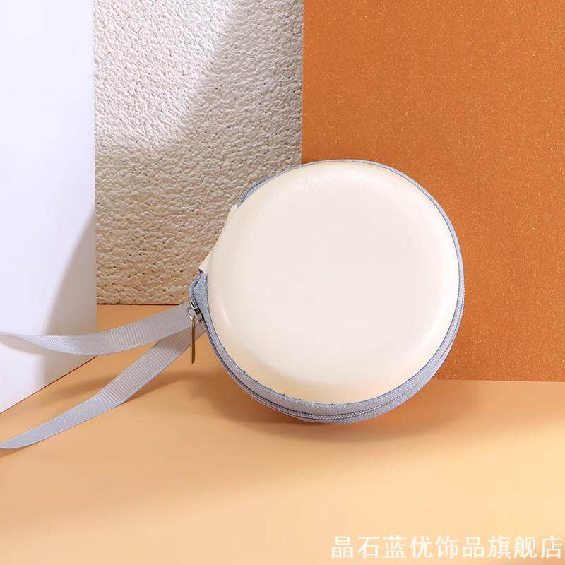 收纳盒小巧太阳镜墨镜包圆形拉链折叠眼镜盒随手包时尚收纳包