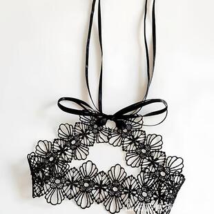 挡疤痕遮颈纹系带脖子配饰气质白色蕾丝项圈颈链锁骨链少女暗黑系