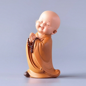 佛系禅意小和尚摆件迷你慧能古风茶几办公桌装 饰品一禅趣日式 沙弥