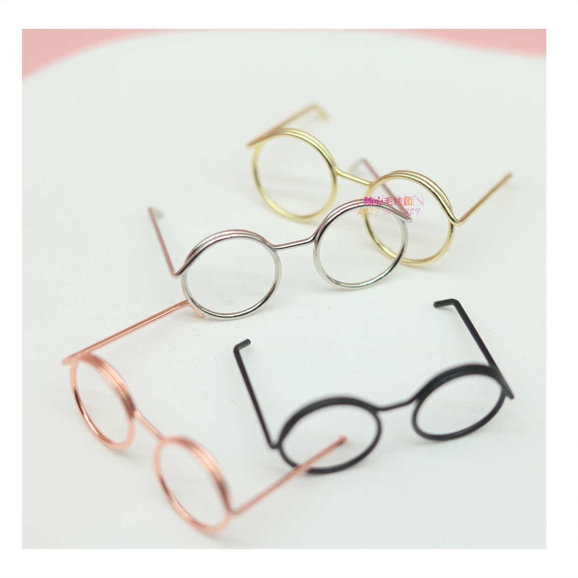 迷你小ob11眼镜娃娃装饰钩织玩偶眼镜框配件迷你眼镜3.5cm