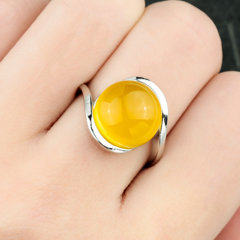 s925银定制女戒指空托diy红宝石