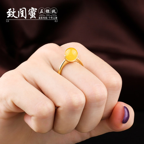 s925银diy珠子戒指女大气日韩