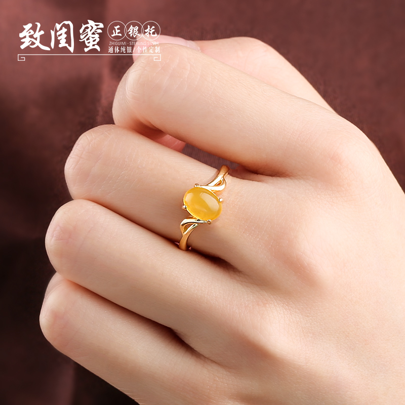 diy纯银韩版简约戒指空托