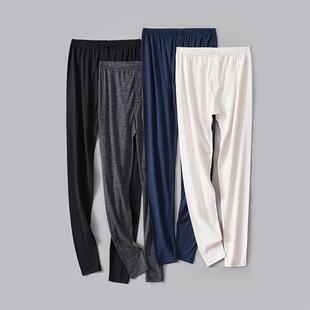 保暖打底裤 纯色男士 衬裤 保暖长裤 100%绵羊毛秋裤 松紧腰冬季 大码
