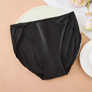 轻奢包臀短裤 19姆米桑蚕丝真丝弹力缎侧边高开叉内裤 女士三角裤