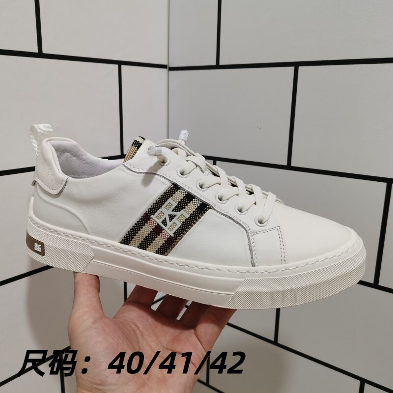 男鞋真皮断码小白鞋松紧带板鞋