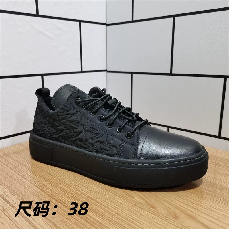 外贸男鞋真皮断码休闲鞋厚底松紧