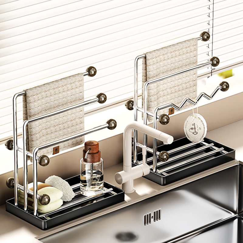 不锈钢厨房水槽台面多功能置物架