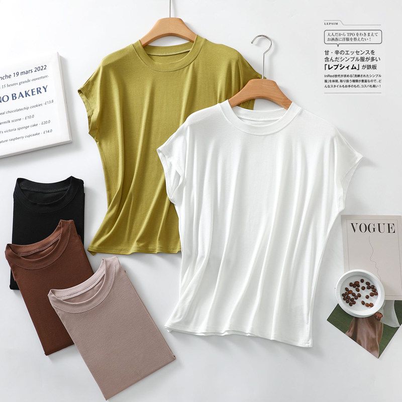 夏季短袖T恤女经典圆领纯