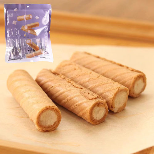 台湾盛香珍浓厚芋头牛奶脆卷袋装威化夹心蛋卷巧克力酥零食品饼干