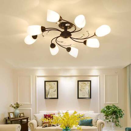 北欧灯具卧室吸顶灯现代轻奢客厅灯个性创意圆形美式餐厅led灯