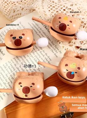 木鱼敲解压治愈情绪稳定佛系桌面小摆件装饰水豚玩具周边