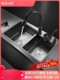 九牧͌洗菜盆双槽厨房纳米水槽304不锈钢洗碗槽水池家用黑色洗碗池