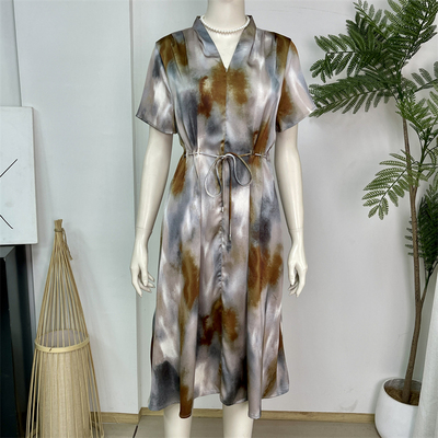 中老年女装妈妈装洋气雪纺连衣裙