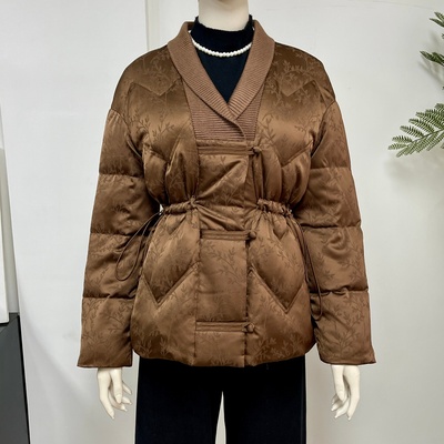 妈妈羽绒服女收腰显瘦短款外套冬