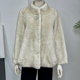 妈妈秋冬款仿水貂绒外套女2025冬新款加厚阔太太洋气高贵短款皮草