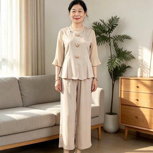 妈妈夏季时尚套装洋气中年女气质