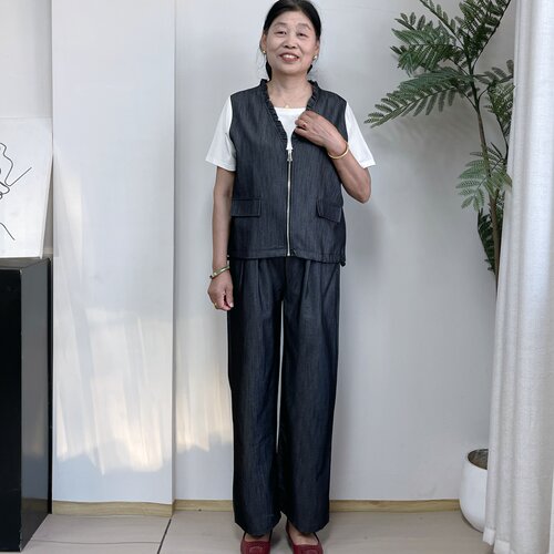 妈妈夏装休闲套装显瘦减龄两件套