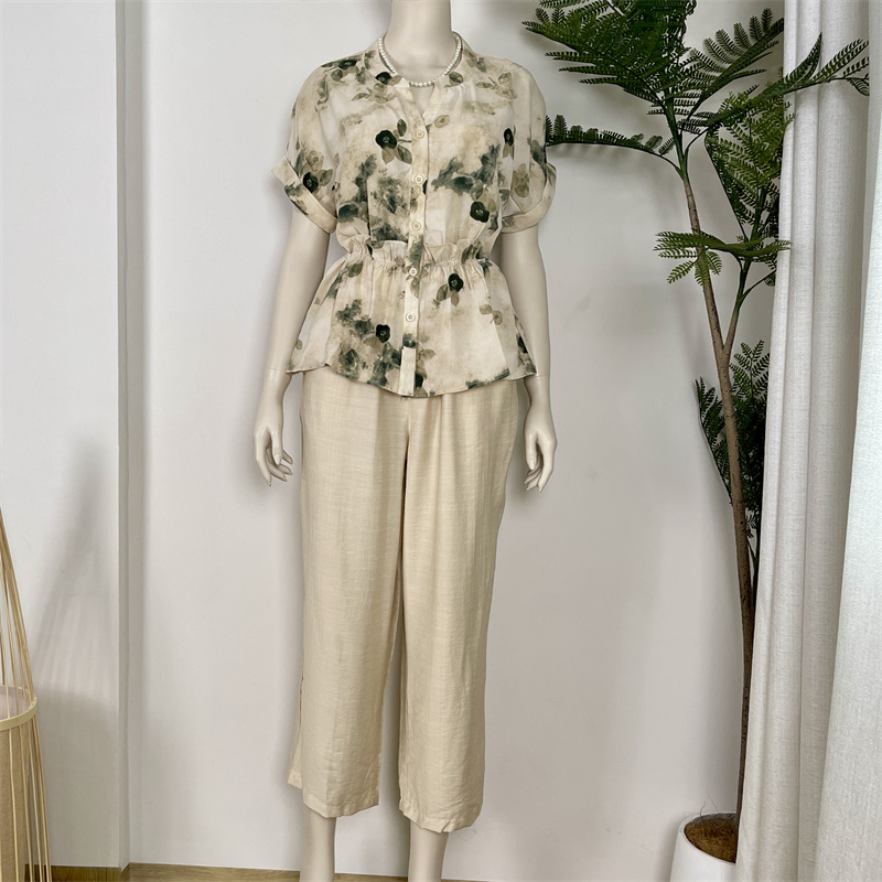 媽媽裝減齡氣質寸衫套裝收腰顯瘦