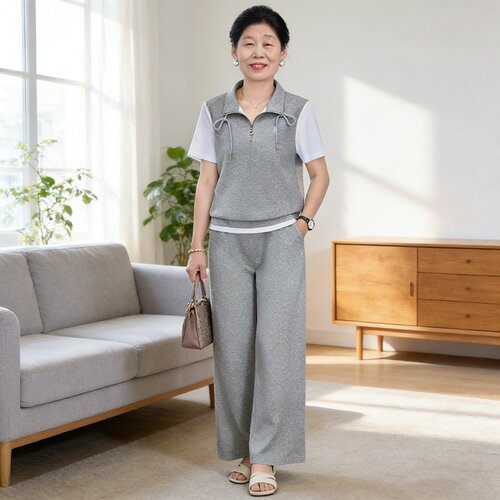年轻妈妈夏季运动套装洋气短袖女