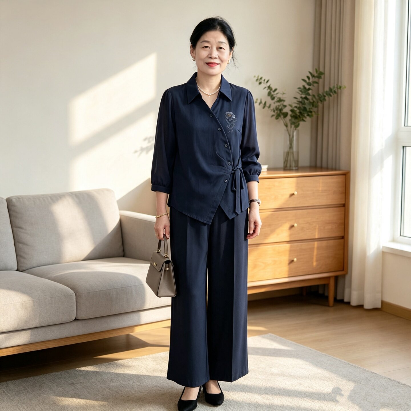 中老年女装秋季洋气减龄气质套装