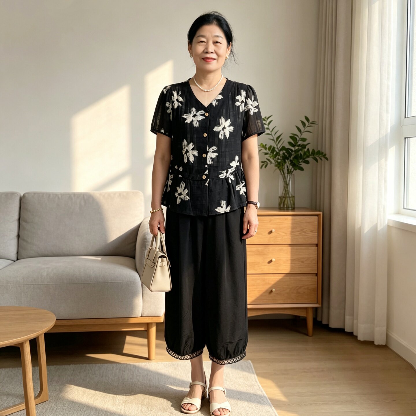 年轻妈妈装夏季洋气时尚套装减龄