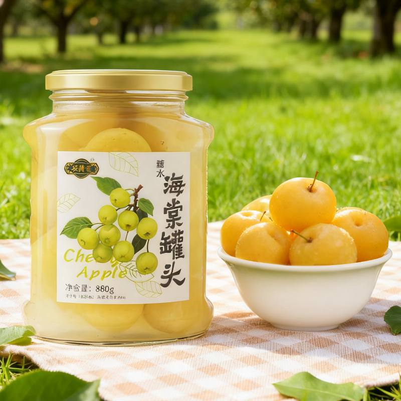 海棠果罐头880g*2东北海棠罐头大瓶零食午后食品整箱新鲜水果罐头
