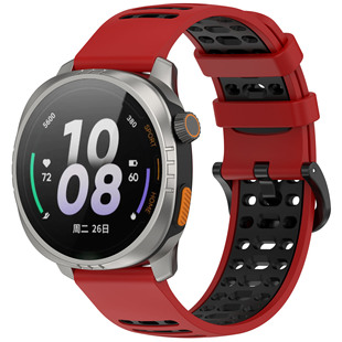 适用于keep Watch Pilot 1硅胶表带智能运动手表Pilot 1同款双色专用腕带户外耐磨洞洞款透气表链可替换配件