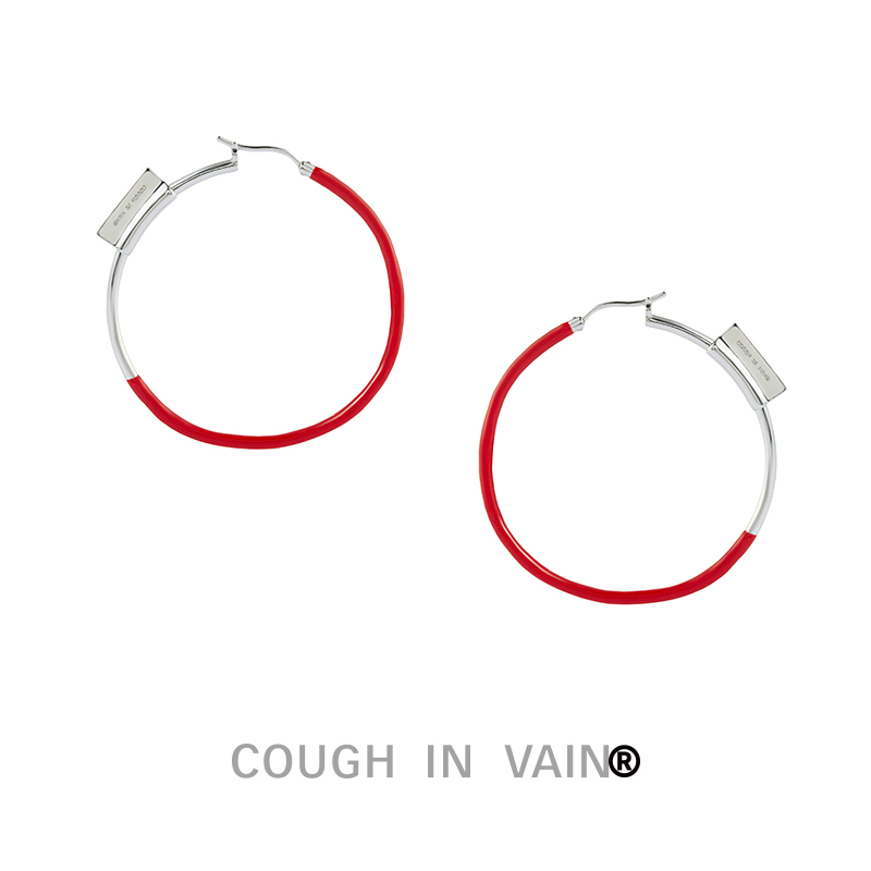 coughinvain拼色基础银耳环