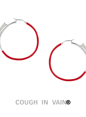 COUGH IN VAIN 珐琅拼色基础圆形925银耳环