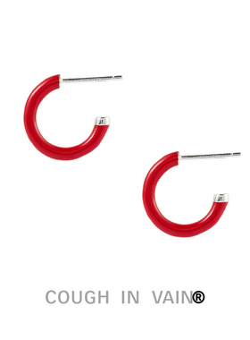 COUGH IN VAIN 缺口圆形珐琅基础925银简约耳环