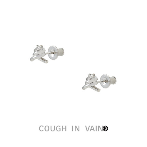 coughinvain电缆线镶钻银耳钉