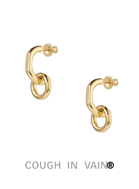 COUGH IN VAIN 扣环刻字925银耳钉