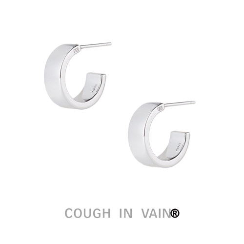 COUGHC形圈状基础纯银耳环