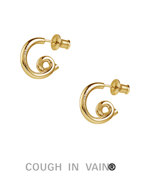 COUGH IN VAIN 刻字logo旋转耳钉耳环