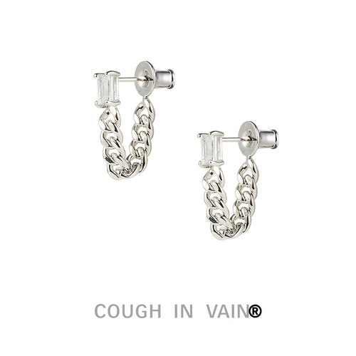 coughinvain耳环方形金属链条